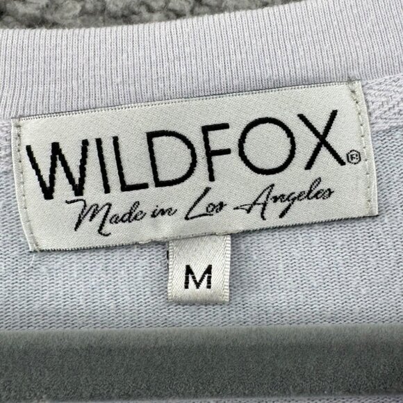 Wildfox Womens V-Neck  Long Sleeves Sweatshirt  Light Blue  Size Medium - Picture 6 of 7